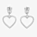 Boucles d'oreilles coeur argent face