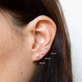 boucle d oreille argent strass vue portée