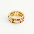 bague pierre multicolore face