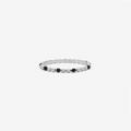 bague argent perles noires